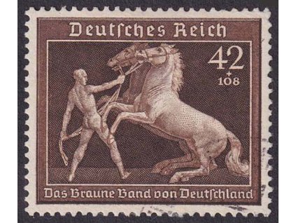 1939, 42 Pf Hnědá stuha, MiNr.699, razítkované