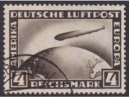 1928, 4 M Zeppelin, MiNr.424, razítkované