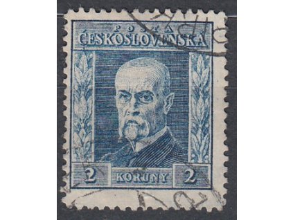 2Kč modrá, I.typ, svislá pr.2, zk.Vrba, Nr.191, razítkované