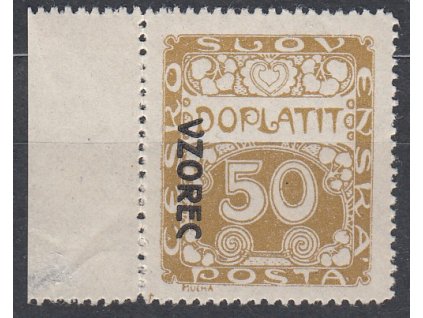 50h hnědoolivová, VZOREC, Řz. 13 3/4, krajový kus, Nr.DL8vz, **