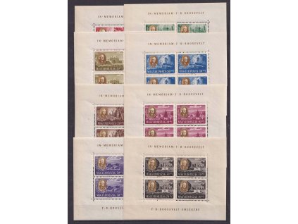 1947, 8-70 f aršíky In memoriam F.D.Roosewelt, 8 ks aršíků, **