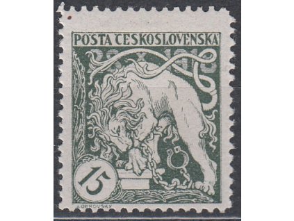 15h zelená, Řz.11 1/2, zk.Gilbert, Nr.27F, **