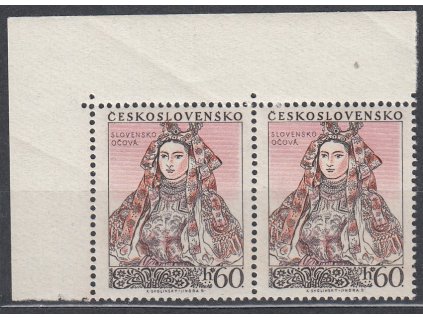 1955, 60h Kroje I, rohová 2páska s ST II+I, Nr.840ST, **