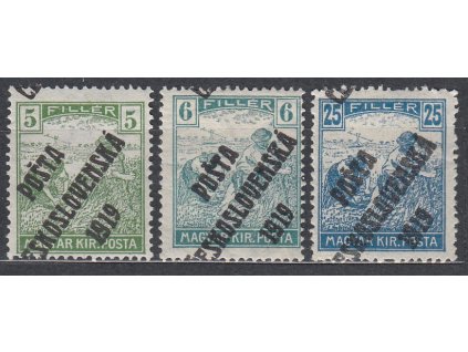 5,6 a 25f Ženci, posunuté přetisky, Nr.103,104,108, */**