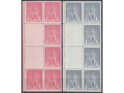 1945, 2.40-4Kčs Kozina, levé svislé podkovy, Nr.431-2, **