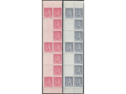 1945, 2.40-4Kčs Kozina, levé svislé pásy, Nr.431-2, **