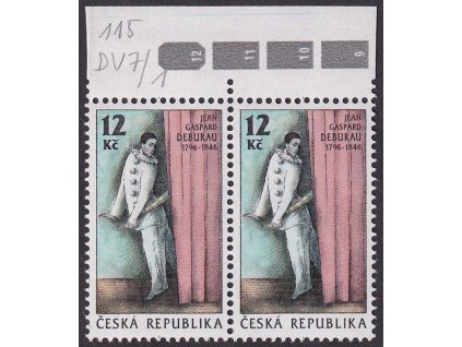 1996, 12 Kč J. G. Deburau, DV - ryska v levém záhybu opony, Nr.115, **