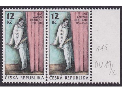 1996, 12 Kč J. G. Deburau, DV - ryska v pravém záhybu opony, Nr.115, **