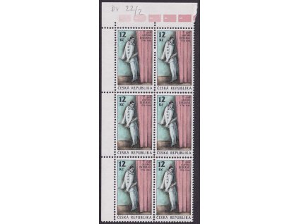 1996, 12 Kč J. G. Deburau, DV - ryska v levém záhybu opony, Nr.115, **