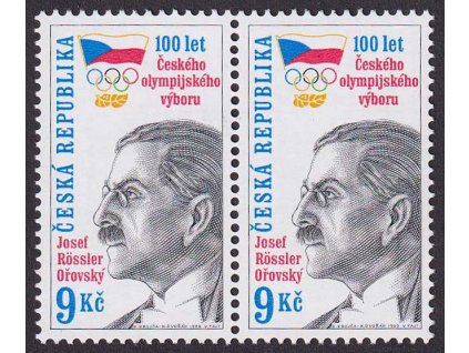 1999, 9 Kč 100. výročí ČOV, DV - modrý kruh přerušen, Nr.215, ** , ZP 33/1