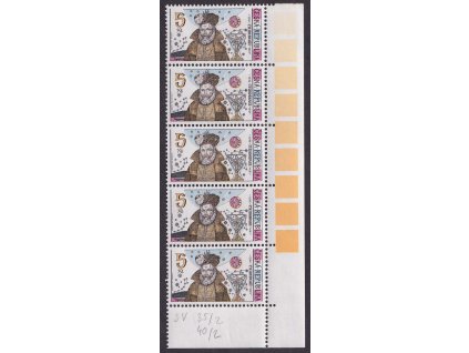 1996, 5 Kč Tycho Brahe, VV - dvě VV, Nr.125, ** , ZP 35/2 a 40/2