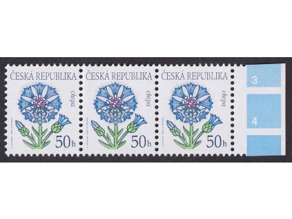 2003, 50 h Chrpa, DV - dvě tečky u háčku v "Č" (ČESKÁ), Nr.378, **