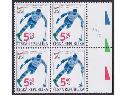 2002, 5.40 Kč Zimní OH, DV - ryska u nožičky "K" (ČESKÁ), Nr.315, **