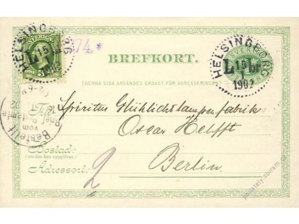 1902, DR Helsingborg, dopisnice do Německa