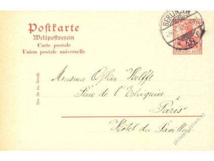 1902, DR Berlín, dopisnice zasl. do Paříže