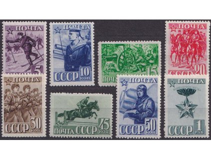 1941, 5K-1R série Rudá armáda, MiNr.793-800, * po nálepce