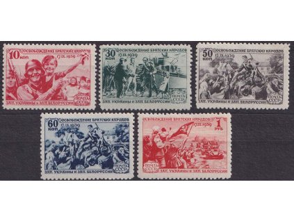 1940, 10K-1R série Výjevy, MiNr.736-40, **/* , dv