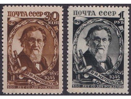 1945, 30K-1R série Metschnikov, MiNr.990-91, **