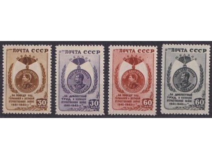 1946, 30-60 K série Medaile, MiNr.1003-6, **