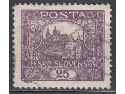 25h fialová, Řz.11 1/2, příčkový typ, Nr.11D, razítkované