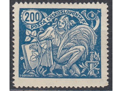 200h modrá, Řz.13 3/4, II.typ, zk.Gilbert, Nr.174A, **