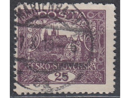 25h fialová, Řz.11 1/2, příčkový typ, Nr.11D, razítkované