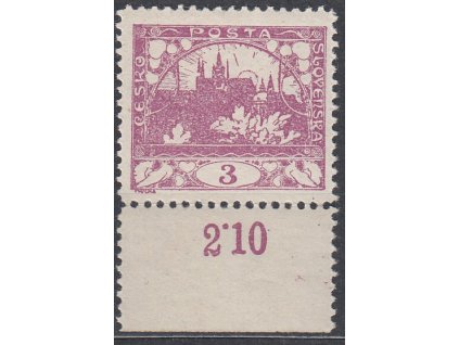 3h fialová, ministr. Řz.11 1/2, krajový kus s počitadlem, Nr.2D, **