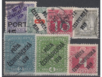 7 ks rakouských a uherských zn., vše s padělanými přetisky, razítkované