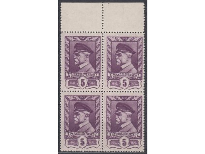 1945, 5h Moskevské, krajový 4blok, vynechaný perf. otvor, Nr.381, **