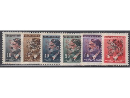 10-80h Hitler, 6 hodnot s přetiskem "lev" 1945, **