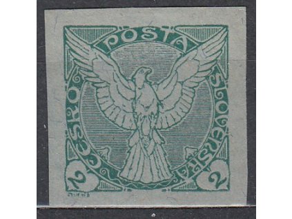 2h zelená, ZT na namodralém papíru, Nr.NV1, bez lepu