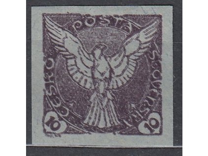 10h fialová, ZT na namodralém papíru, Nr.NV4, bez lepu