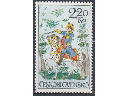 1972, 2.20Kč Jezdectví, DV na ZP 20/2 - modrá bobulka navíc, Nr.1990DV20/2, **