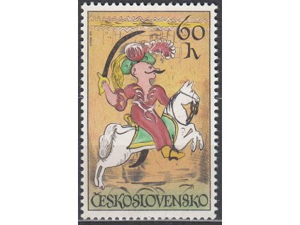 1972, 60h Jezdectví, DV na ZP10/2 - červená skvrna u uší koně, Nr.1986DV10/2, **