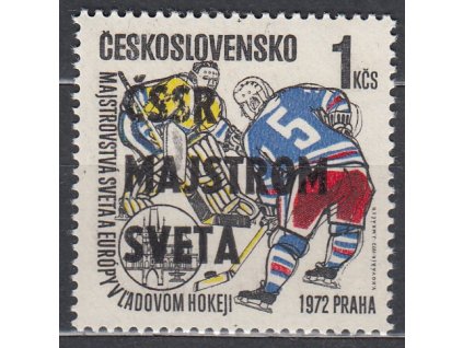 1972, 1Kčs Hokej, DV na ZP35 - seříznutý háček u "Č", Nr.1962, **