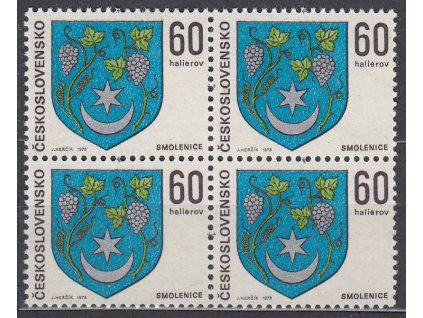 1973, 60h Znaky, 4blok s DV - rysky mezi písmeny "LO", Nr.2034, **