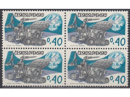 1973, 40h Vesmír, 4blok s DV na ZP47/2 6 vodorovných rysek u jména rytce, Nr.2022, **