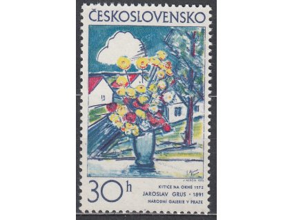 1973, 30h Grafika, DV na ZP1/2, svislá čárka přes květ, Nr.2005, **