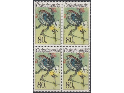 1973, 80h Ptactvo, 4blok s DV na ZP6/2 - modré skvrny nad větví, Nr.1999, **