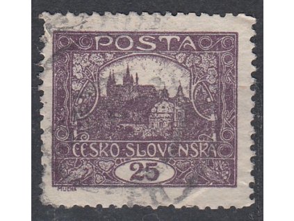 25h fialová, Řz.11 1/2, Nr.11D, razítkované