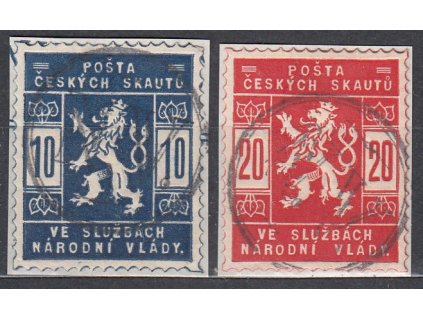 10-20h série, výstřižky, Nr.SK1-2, razítka N.V.