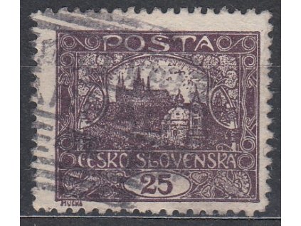 25h fialová, Řz.11 1/2, I.typ spirály, Nr.11D, razítkované