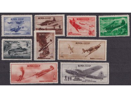 1945, 1R série Den letectva, MiNr.972-80, **