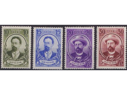 1940, 10-30 K série Tschechov, MiNr.732-35, **