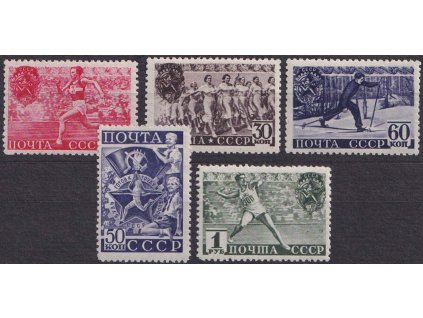 1940, 15K-1R série Sport, MiNr.753-57, **