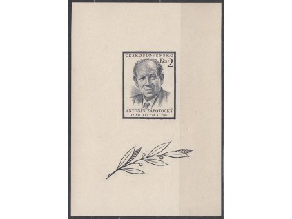 1957, aršík 2Kčs Zápotocký, II.typ, Nr.A967I, **, zcela svěží kus bez jakýchkoliv značek