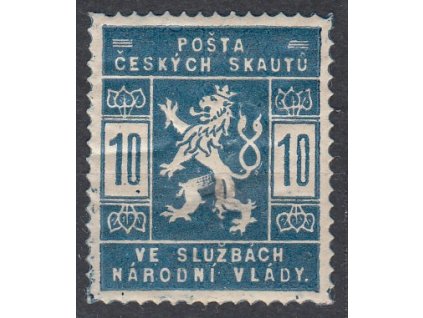 10h světle modrá, Nr.SK1a, * po nálepce, vada - zeslabena na rubu