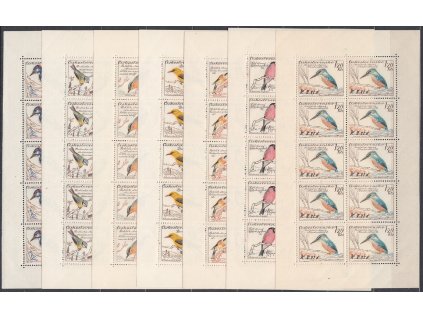 1959, 20h-1.20Kčs Ptactvo, 10bloky, Nr.PL1078-84, **