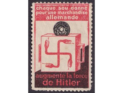 Propaganda, 1935, MEZINÁRODNÍ LIGA PROTI ANTISEMITISMU každý halíř
