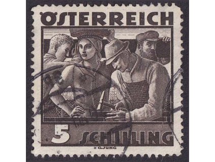 1934, 5 S Pracující, MiNr.587, razítkované